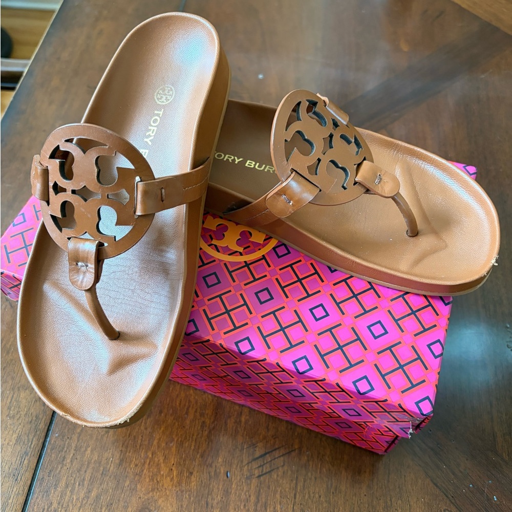 Tory Burch Tan Slide Sandals